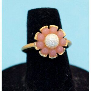 Vintage Cute Pink Flower Ring Size 6 by Avon - N27